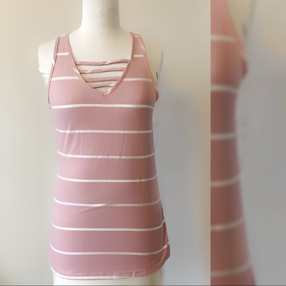 ❌ SOLD- Cage bar detail stripe tank top NWT - Picture 4 of 5